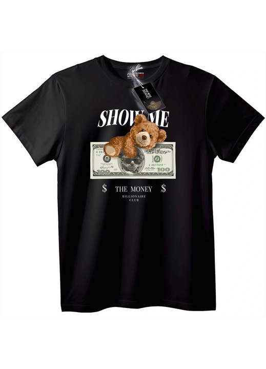 Póló Mutasd a pénzt, mackó!, Fekete