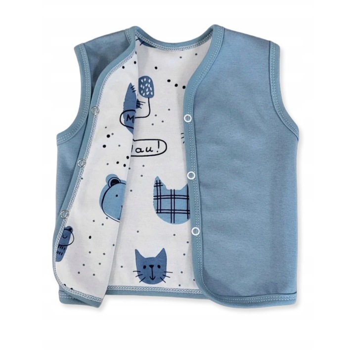 Vesta Dartomik copii, albastra, bumbac, Albastru