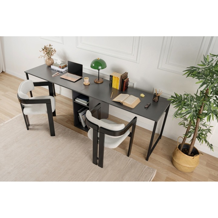 Birou Twin Study Desk Antracit
