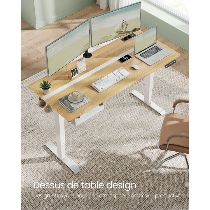 Birou reglabil Santo Living, Alb, LSD116N01, 70 x 160 cm