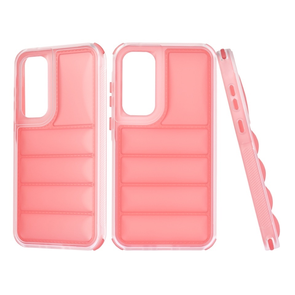 Husa pentru Samsung Galaxy A35 5G, anti soc, margini ridicate, design modern, set cu sticker, wave shield, Rosu
