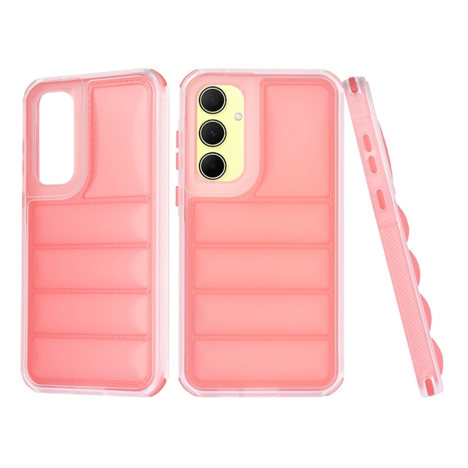 Husa pentru Samsung Galaxy A35 5G, anti soc, margini ridicate, design modern, set cu sticker, wave shield, Rosu