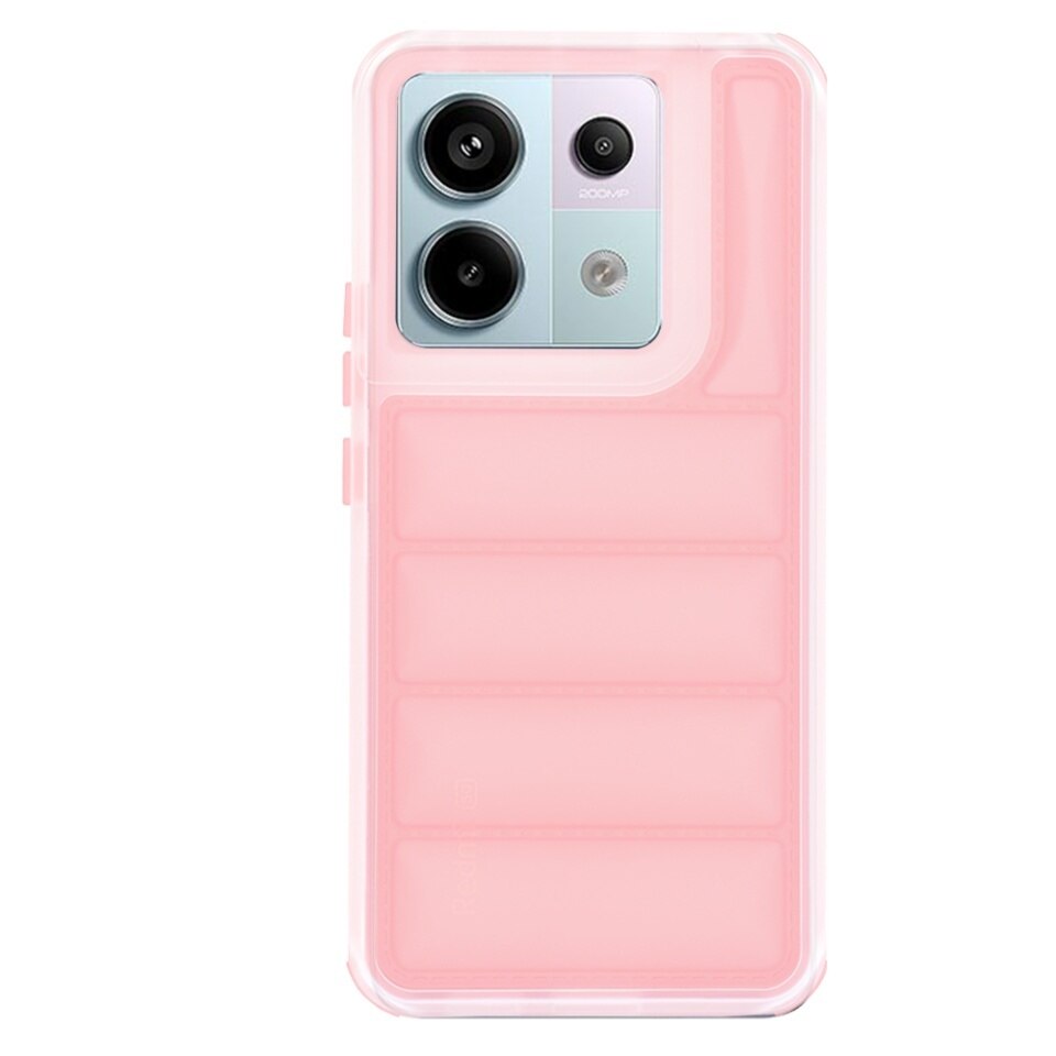 Husa pentru Xiaomi Redmi Note 13 Pro 5G / Poco X6, anti soc, margini ridicate, design modern, set cu sticker, wave shield, Roz
