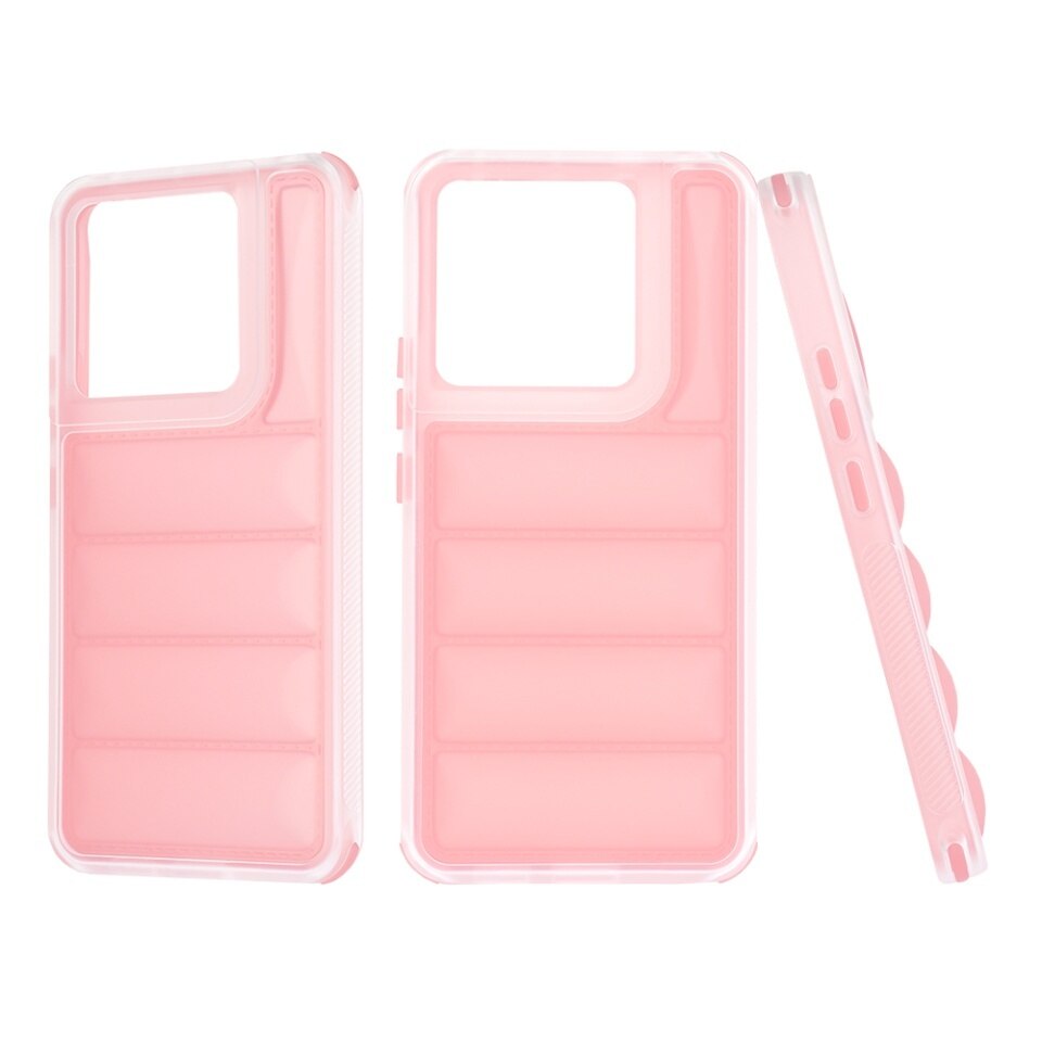 Husa pentru Xiaomi Redmi Note 13 Pro 5G / Poco X6, anti soc, margini ridicate, design modern, set cu sticker, wave shield, Roz