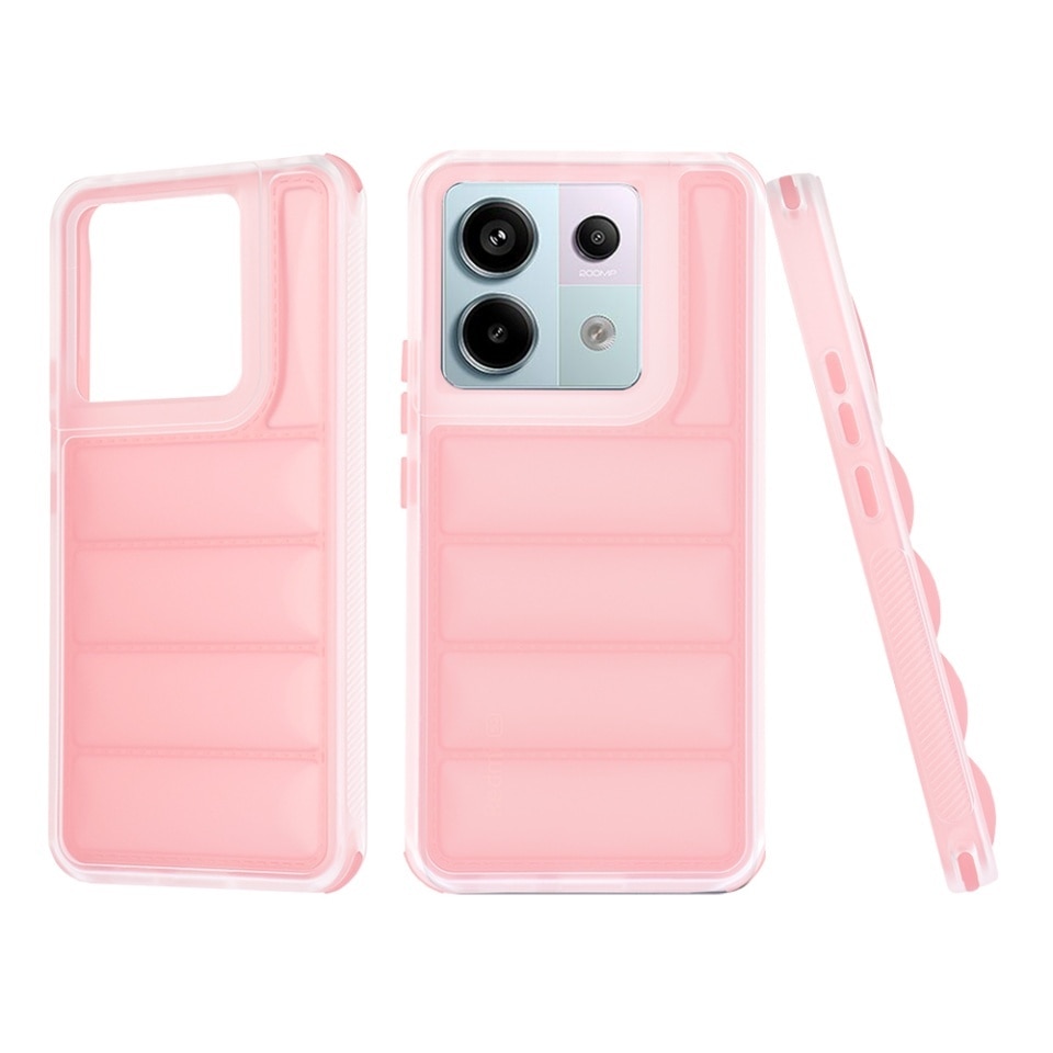 Husa pentru Xiaomi Redmi Note 13 Pro 5G / Poco X6, anti soc, margini ridicate, design modern, set cu sticker, wave shield, Roz