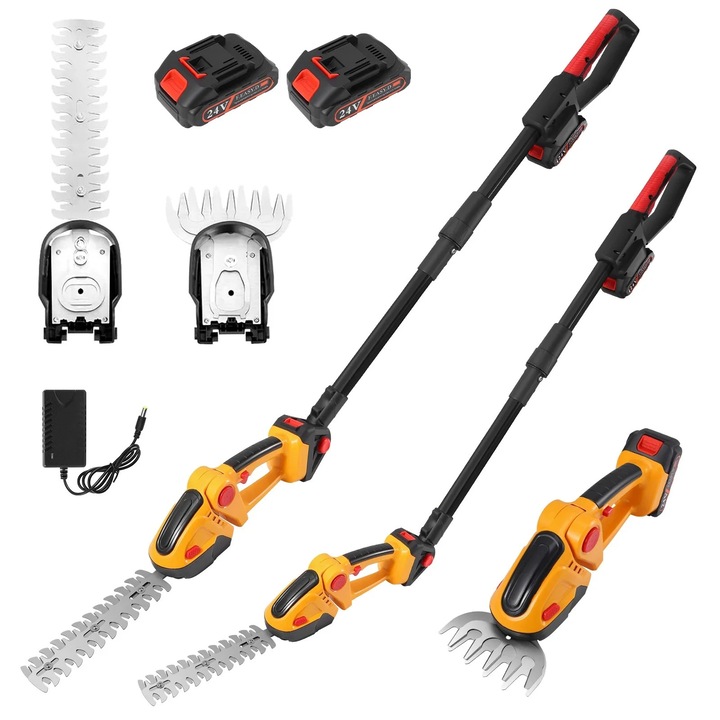 550W sövényvágó, 2,5m teleszkópos, 45cm penge, 16mm vágás, zöld