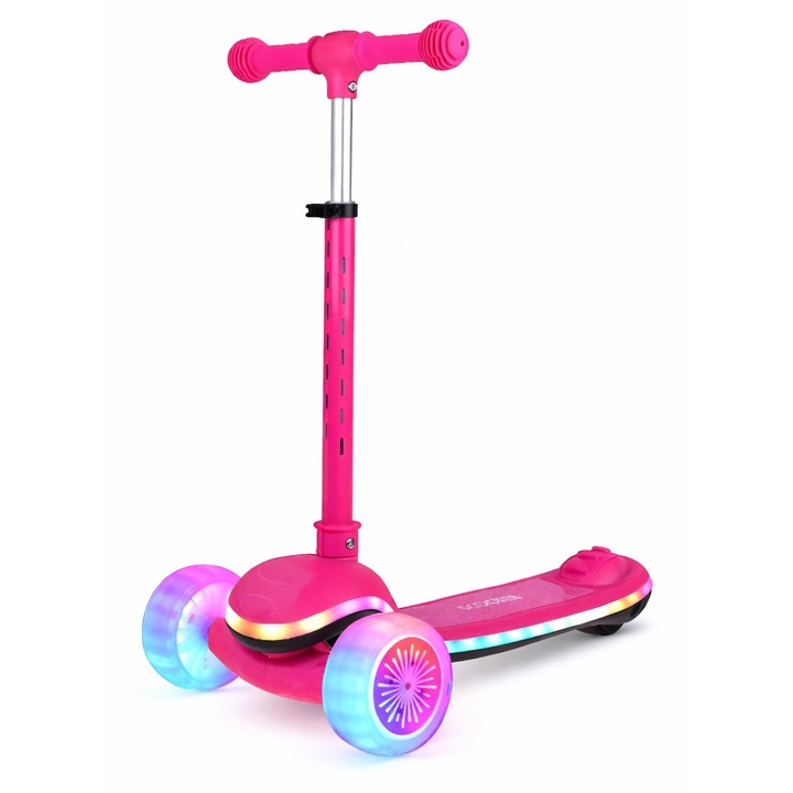 Trotineta pentru copii cu 3 roti, pliabila, cu lumina si muzica 9026