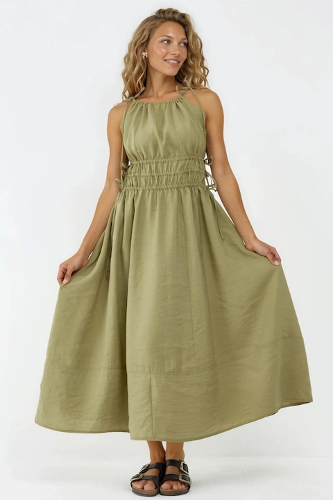 Rochie lunga BUSEM, elastic, verde, modal/poliester