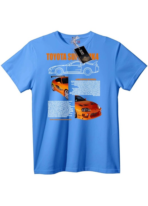 Tricou Toyota Supra MK4, Albastru deschis