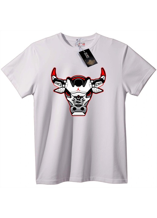Tricou Robot Taur Sportiv, Alb