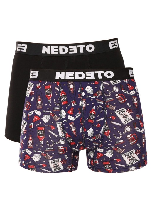 Set 2 boxeri barbati Nedeto, multicolori, lenjerie intima