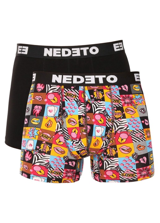 Set 2 boxeri barbatesti Nedeto multicolori, lenjerie intima
