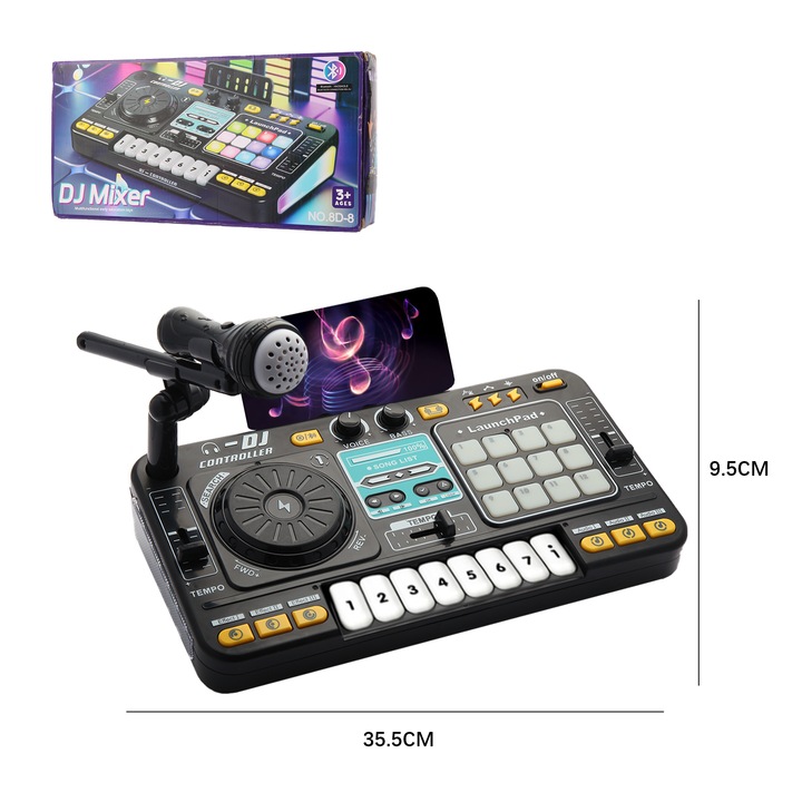 Mixer DJ gyerekeknek No Game No Life, Bluetooth, mikrofon, 20x40x10cm
