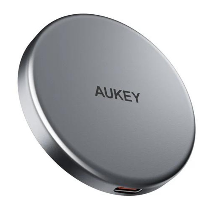 Incarcator wireless Aukey LC-MC10, 15W, fast charge, 1 x USB-C Negru