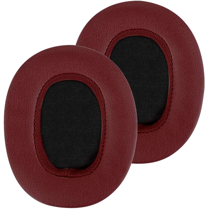 Комплект 2 гъби за слушалки Skullcandy Crusher 3.0/2.0, Crusher ANC/Hesh ANC, Crusher EVO/Hesh Evo, Skullcandy Hesh 3, Skullcandy Venue Wireless Over-Ear, Екологична кожа, Приятни за кожата, FunShop, Claret
