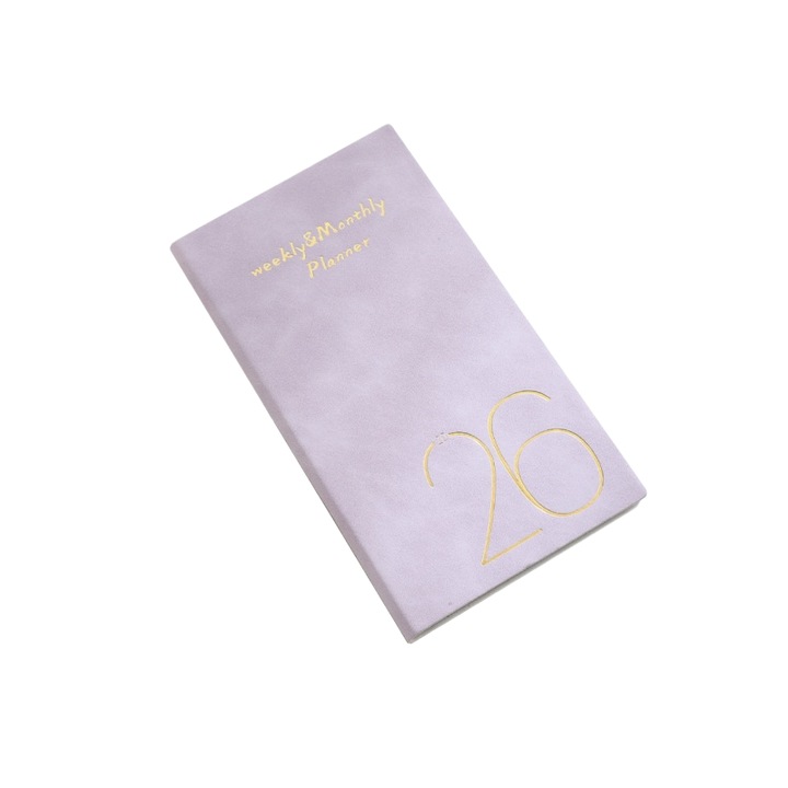Agenda, A6, 64 de foi, 128 de pagini, 365 de zile, potrivita pentru afaceri, servicii, familie, note zilnice, vise sau planuri, cadoul perfect atat pentru barbati, cat si pentru femei, 9, 5 x 17, 6 cm, violet
