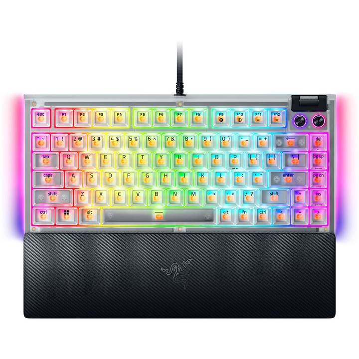 Механична клавиатура Razer BlackWidow V4 75%, бяла, Razer Chroma RGB осветление, USB Type-C