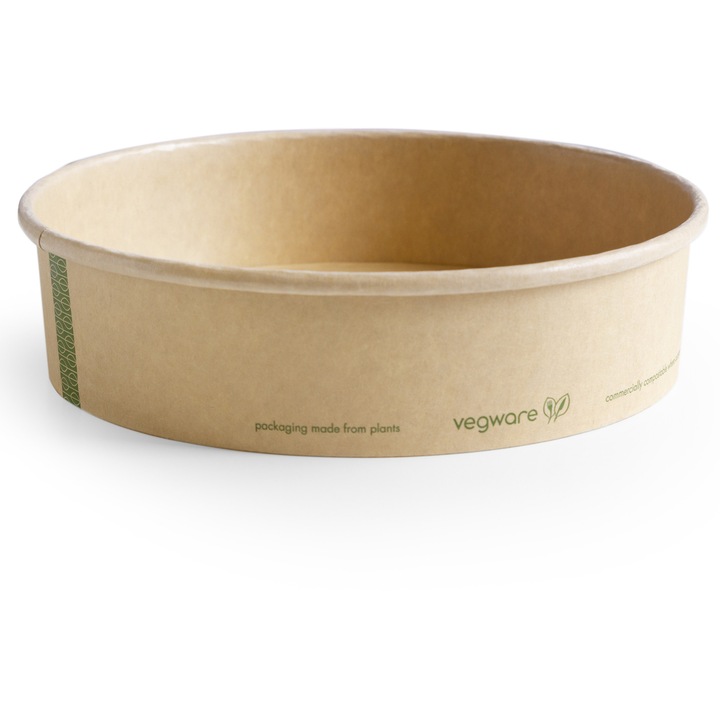 Boluri de hartie kraft 750 ml, Vegware, 185 mm, set 50 bucati, biodegradabil