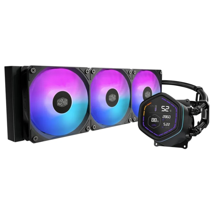 Cooler CPU CoolerMaster MasterLiquid Core Nex Digital 360 aRGB, 650-1750 RPM Negru