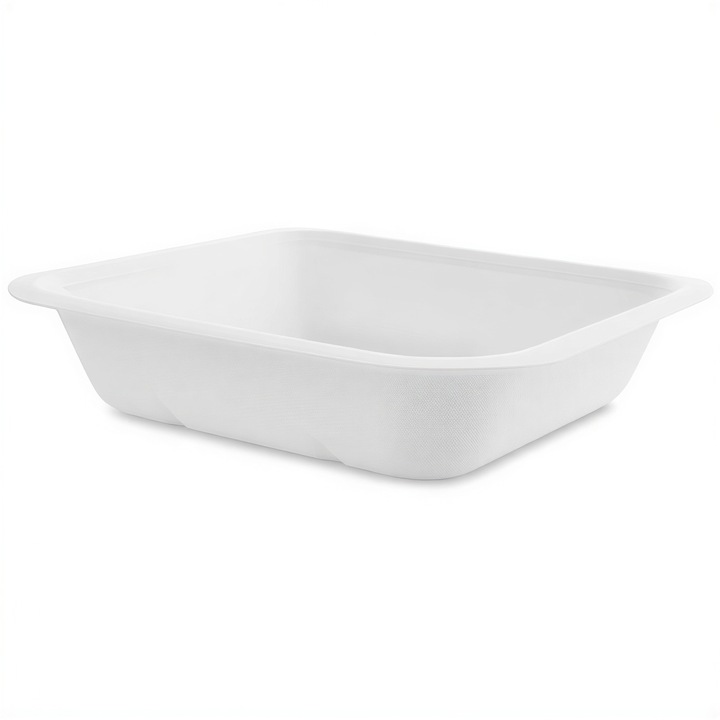 Élelmiszer dobozok, Vegware, 50 darabos készlet, 19,5x18x4cm, fehér, biológiailag lebomló