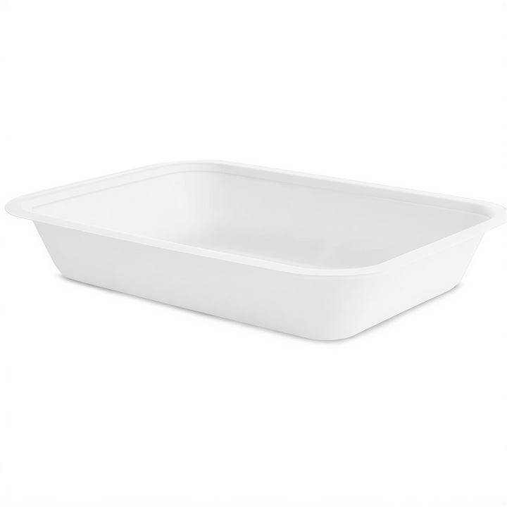 Élelmiszer dobozok, Vegware, 25x18x4,3cm, biológiailag lebomló, 50 darabos készlet, fehér