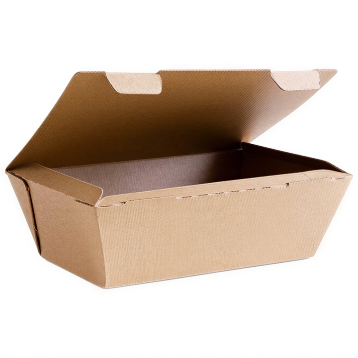 Hőtartó ételes dobozok, Vegware, 19,5x13x6cm, 50 darab, barna