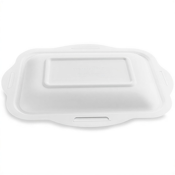 Set 50 capace biodegradabile din trestie de zahar, Vegware, alb, 25x18cm