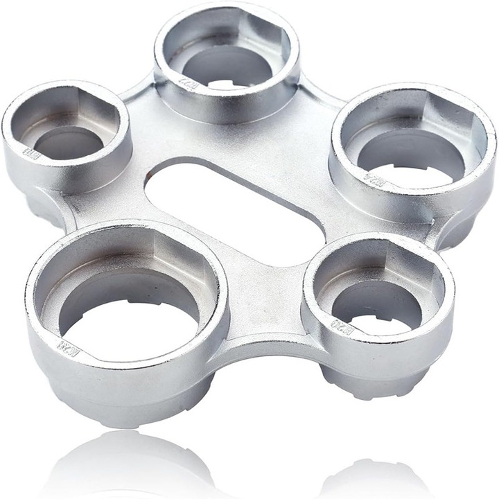 Cheia robineta, Cheie aerator, Garsonal, 10-in-1, M16 / M18 / M20 / M22 / M24 / M28, Zinc, Portabil, Argintiu