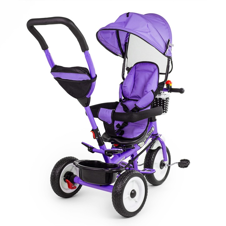 Tricicleta multifunctionala 3 in 1, BE-ACTIVE.PL, violet, pentru copii 1-5 ani, greutate maxima 20 kg