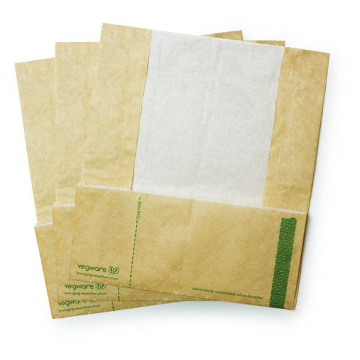 Torebki biodegradabile pentru wrap-uri, Eco-Products Europe, 20,3x5,1x23cm, set 50 bucati, kraft