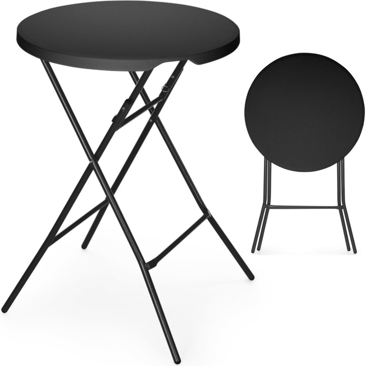 Mesa pliabila Amerbox, rotund, 80x110cm, negru