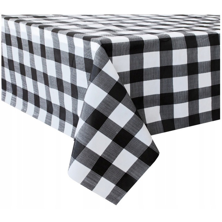 Fata de masa PARTYPAL, negru cu carouri, 137x274cm