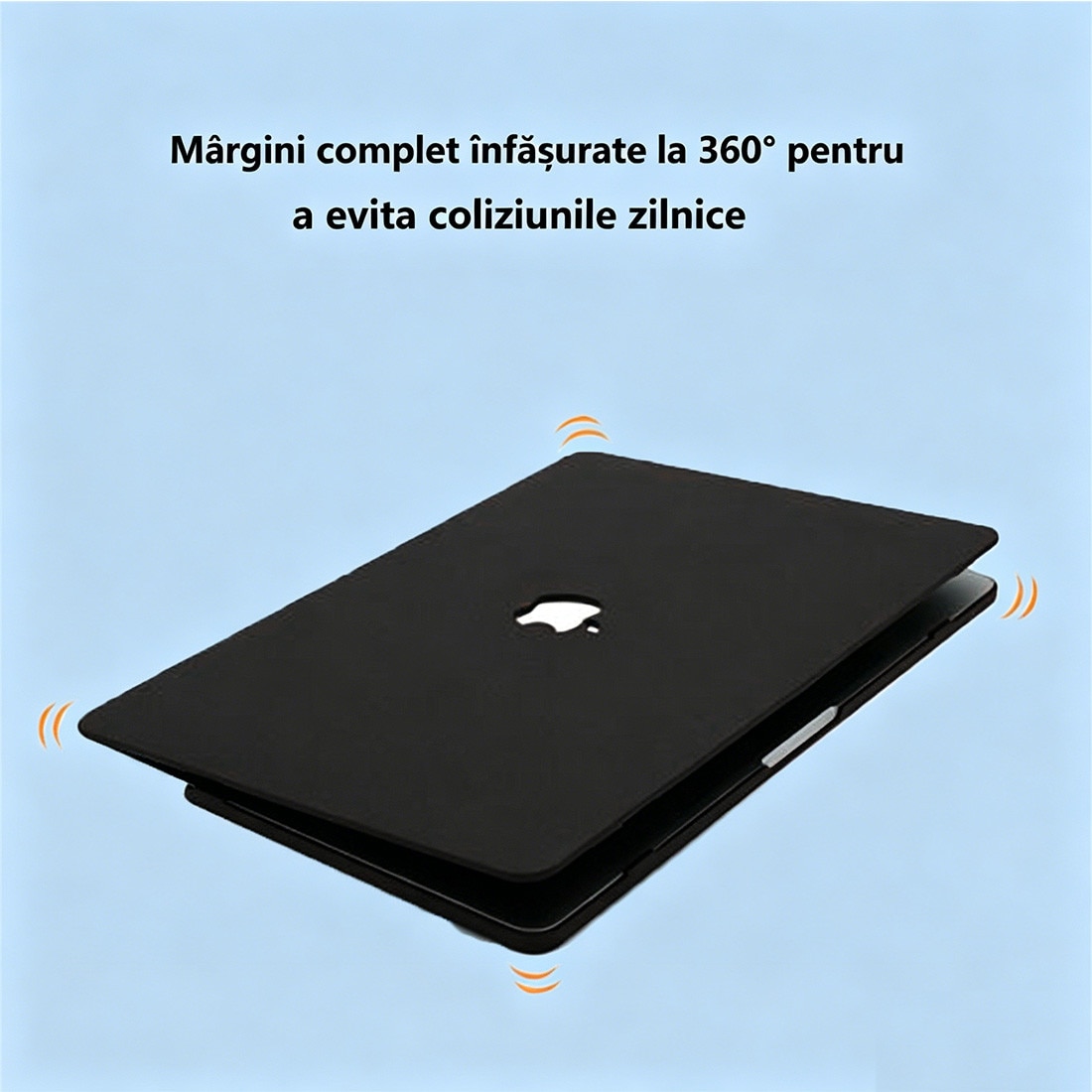 Carcasa Hard Shell DEISNGB pentru MacBook Air 15 inch, design ultrasubțire, protecție premium, Negru