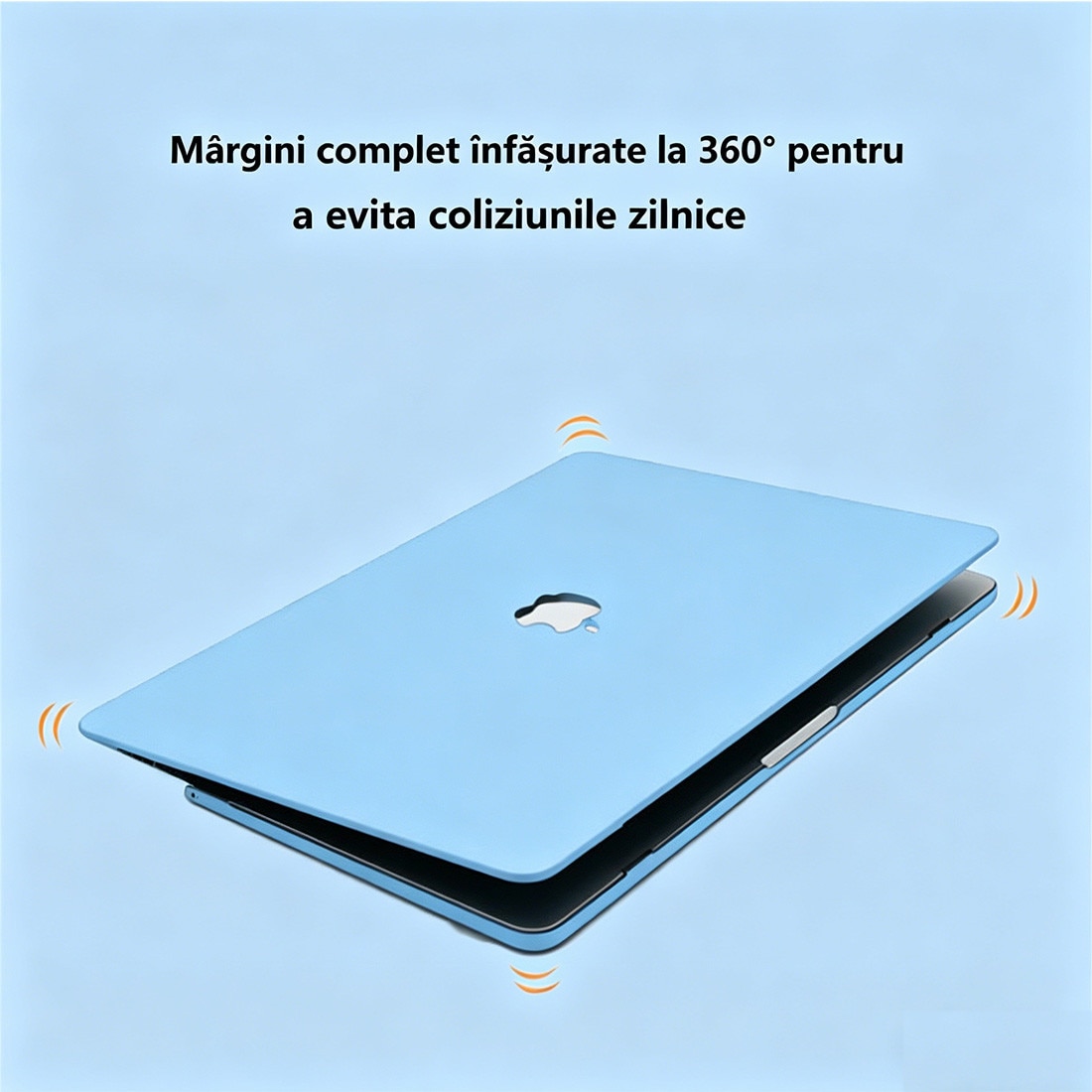 Carcasa Hard Shell DEISNGB pentru MacBook Air 13", ultra-subtire, ventilatie eficienta, Albastru deschis