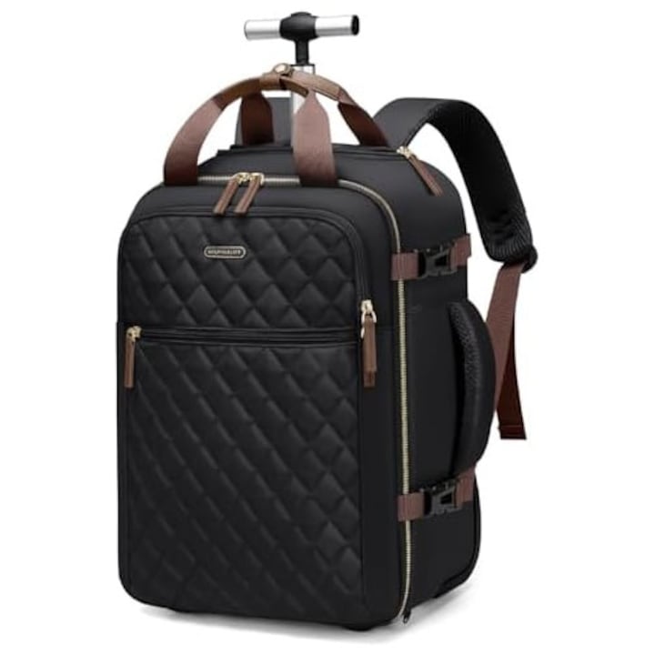 Rucsac cu roți GOLF QUALITY pentru laptop 17 inch, compartiment mare, rezistent la apă, 35L