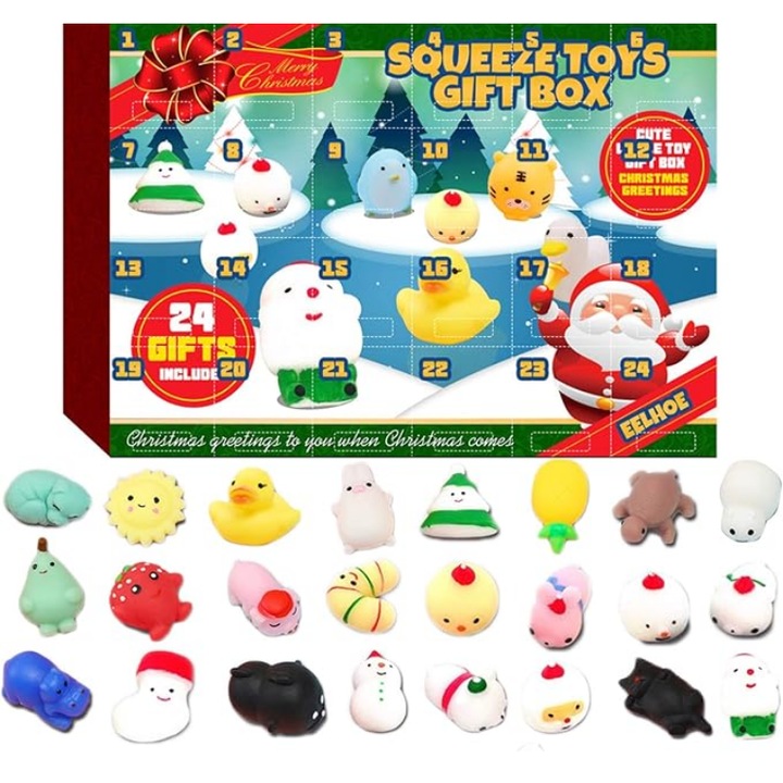 Adventi naptár 24 játékkal, univerzális, oktató, többszínű, 3 év feletti gyermekeknek