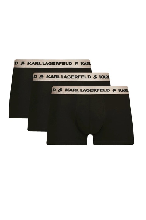 Set 3 boxeri barbati din bumbac organic Karl Lagerfeld 225M2108 Negru, Negru