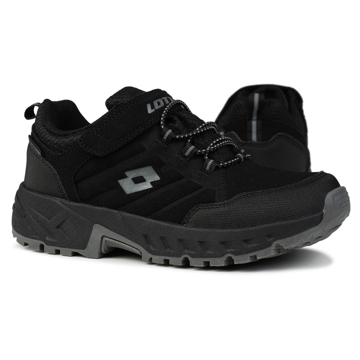 Ghete sport copii, Lotto, Sintetic, Negru, 36 EU