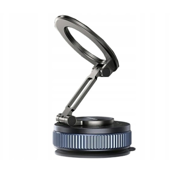 Автоматична стойка Usams ZJ084, монтаж с вендуза, въртене на 360 градуса, сива, съвместима с повечето смартфони