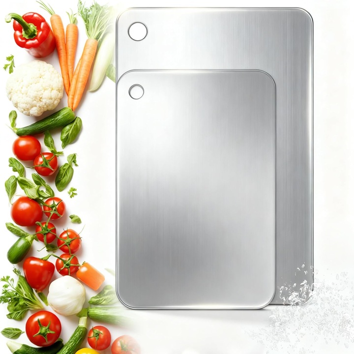 Set 2 Tavi Titan Inox 304, Anti-Bacterii, 30x20cm & 25x15cm