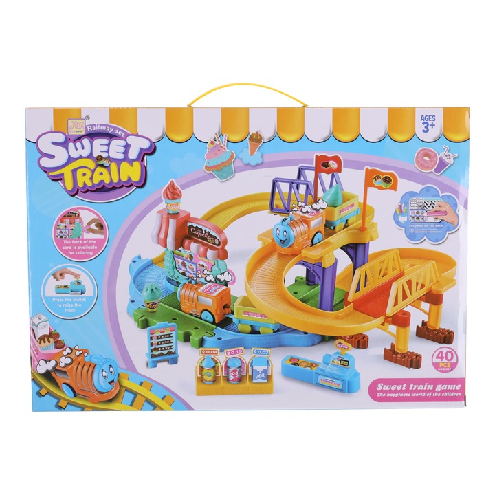 Set trenulet de jucarie, colorat