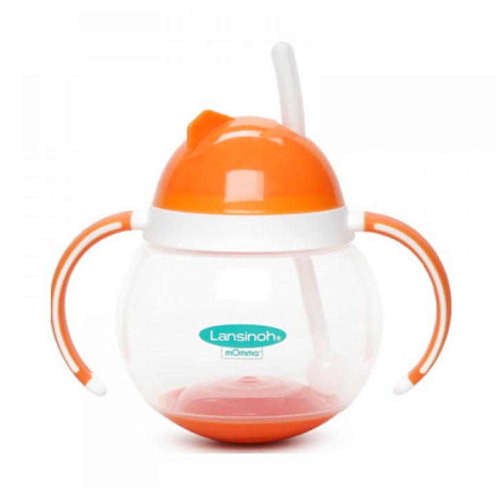 Cana apa bebelusi Lansinoh mOmma Cup 232130342 8865-38, NaturalWave, cu tetină, cioc și pai, 250 ml, 4luni+, Portocaliu