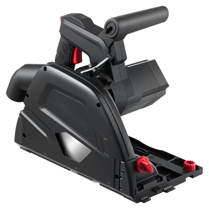 Ferastrau circular cu imersie pe sina, Panza 165 mm (carbura, 48 dinti), Adancime taiere 55 mm, Unghi reglabil 0–45°, Pentru lemn si plastic, Fara sina de ghidare, Negru