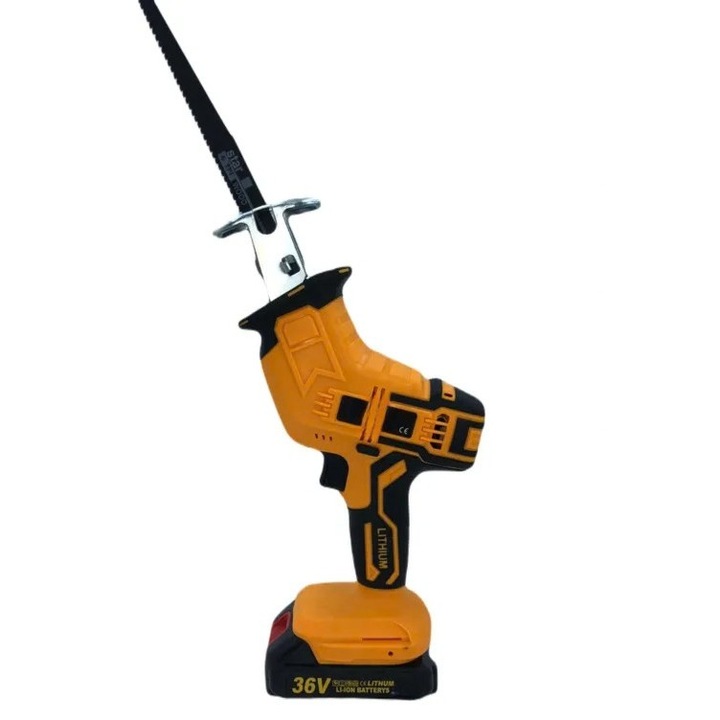 Fierastrau Sabie, 3000 RPM DE 36V, 2 Baterii, 4 Panze, Led Iluminare, ABS/Metal