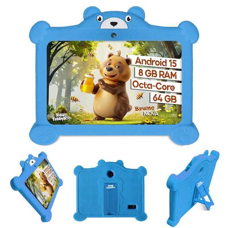 Tabletă SMART TabbyBoo Bruno NOVA, 7", 64GB, 8GB RAM, albastru, cu control parental, set cadou