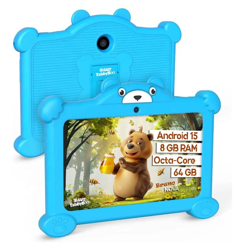 Tabletă SMART TabbyBoo Bruno NOVA, 7", 64GB, 8GB RAM, albastru, cu control parental, set cadou