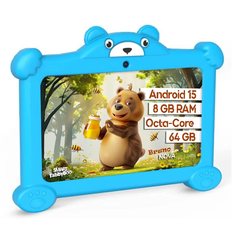 Tabletă SMART TabbyBoo Bruno NOVA, 7", 64GB, 8GB RAM, albastru, cu control parental, set cadou