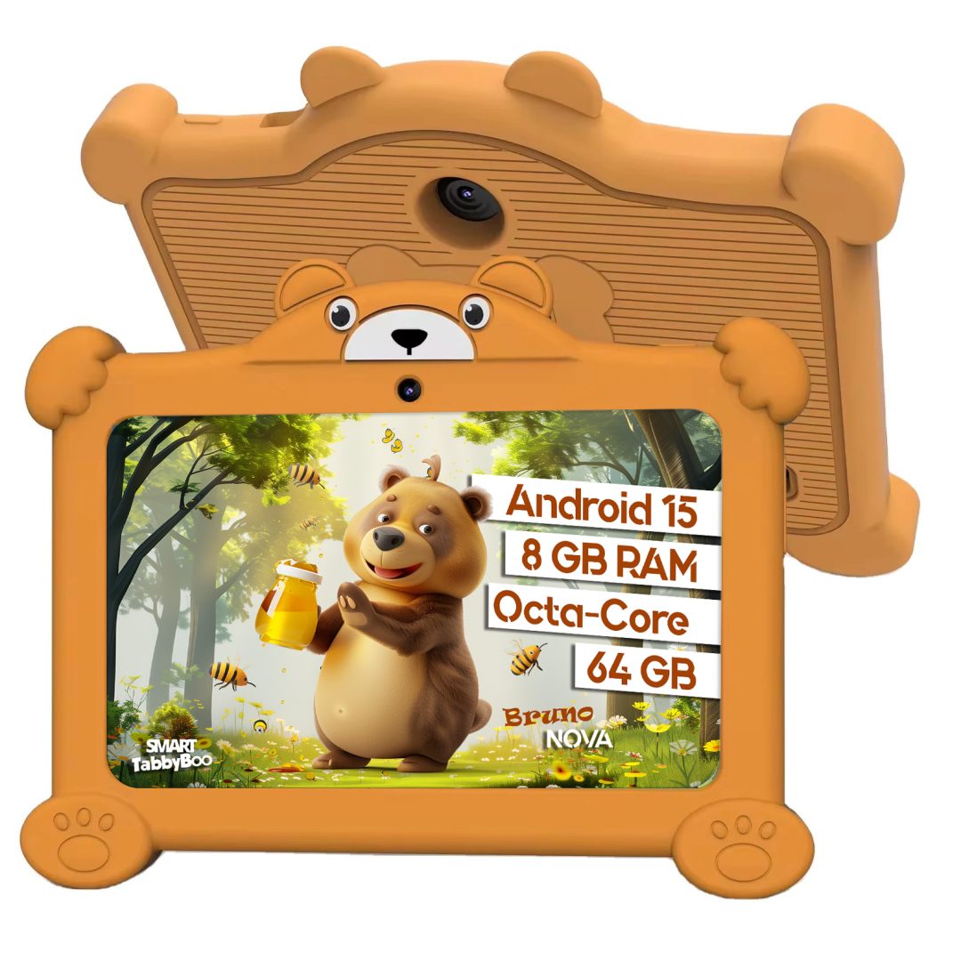 Tabletă SMART TabbyBoo Bruno NOVA, 7", 64GB, 8GB RAM, portocalie, cu control parental