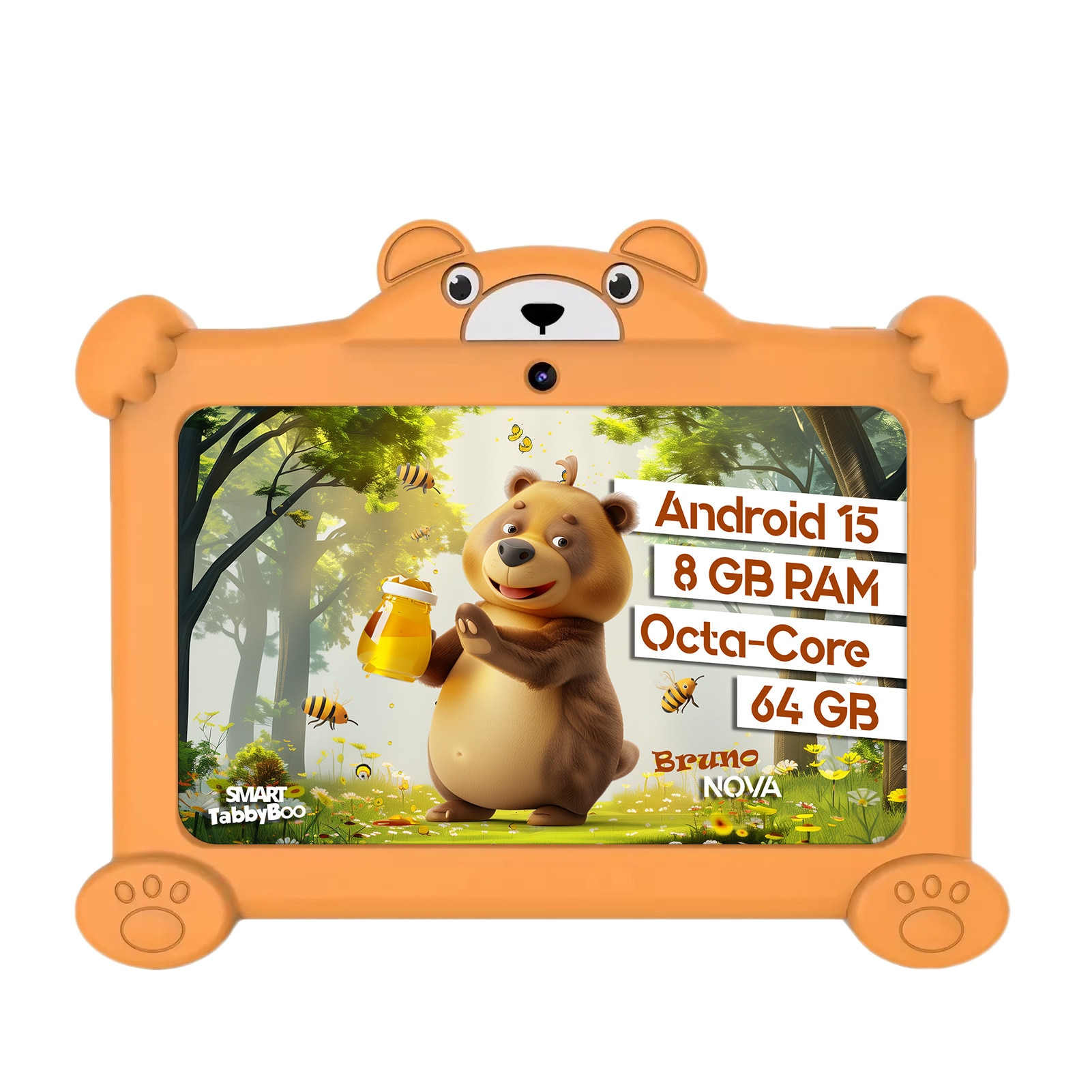 Tabletă SMART TabbyBoo Bruno NOVA, 7", 64GB, 8GB RAM, portocalie, cu control parental