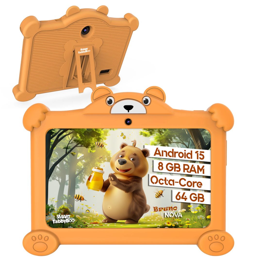 Tabletă SMART TabbyBoo Bruno NOVA, 7", 64GB, 8GB RAM, portocalie, cu control parental